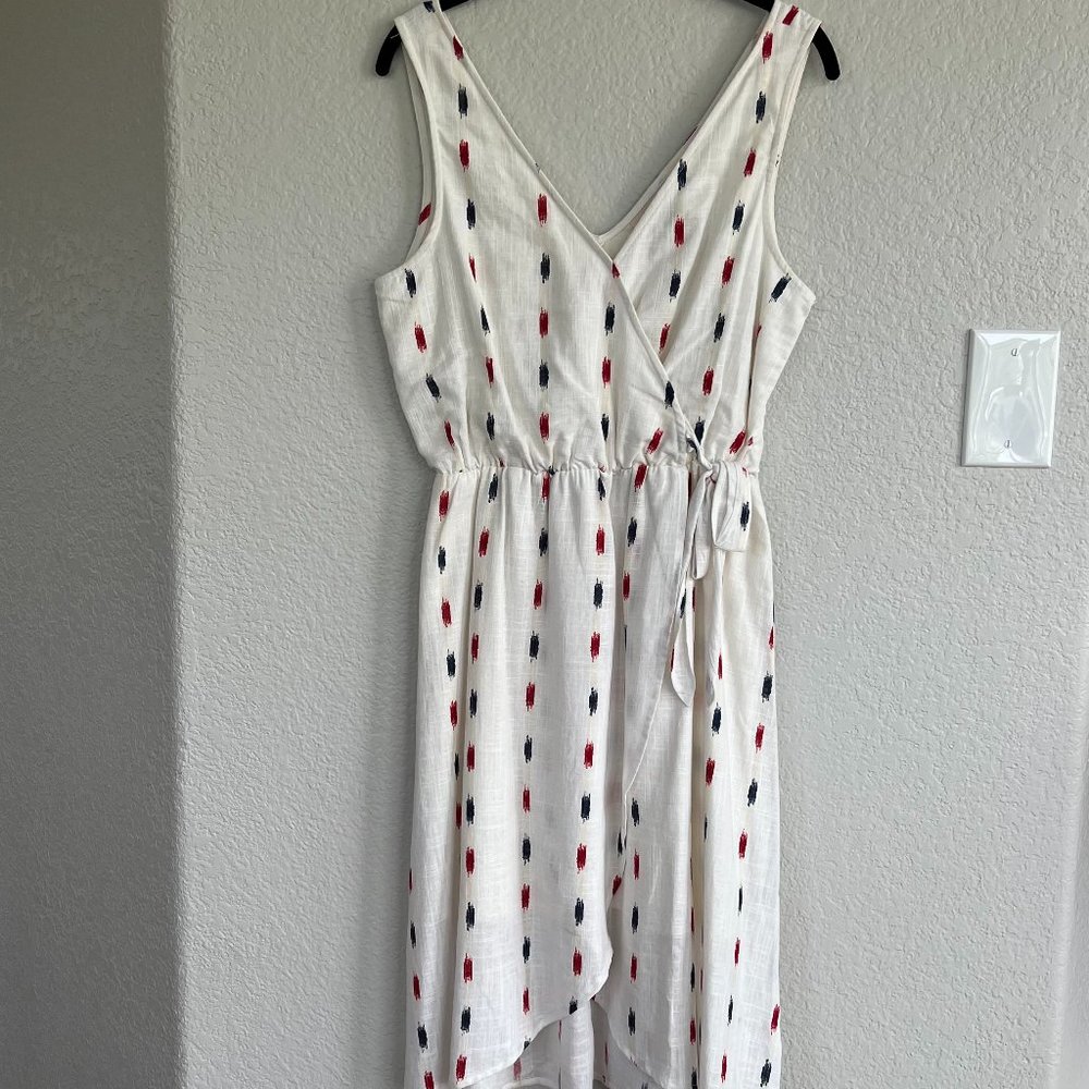 Faux Wrap Midi Dress
